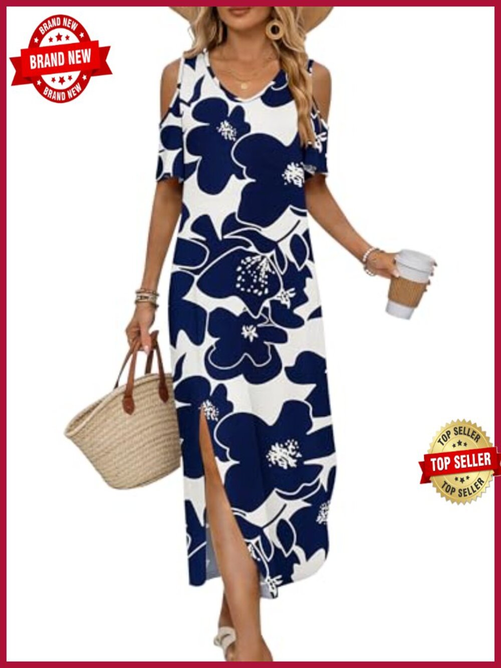 Cold Shoulder Maxi Dress Polyester Spandex Beach Vacation